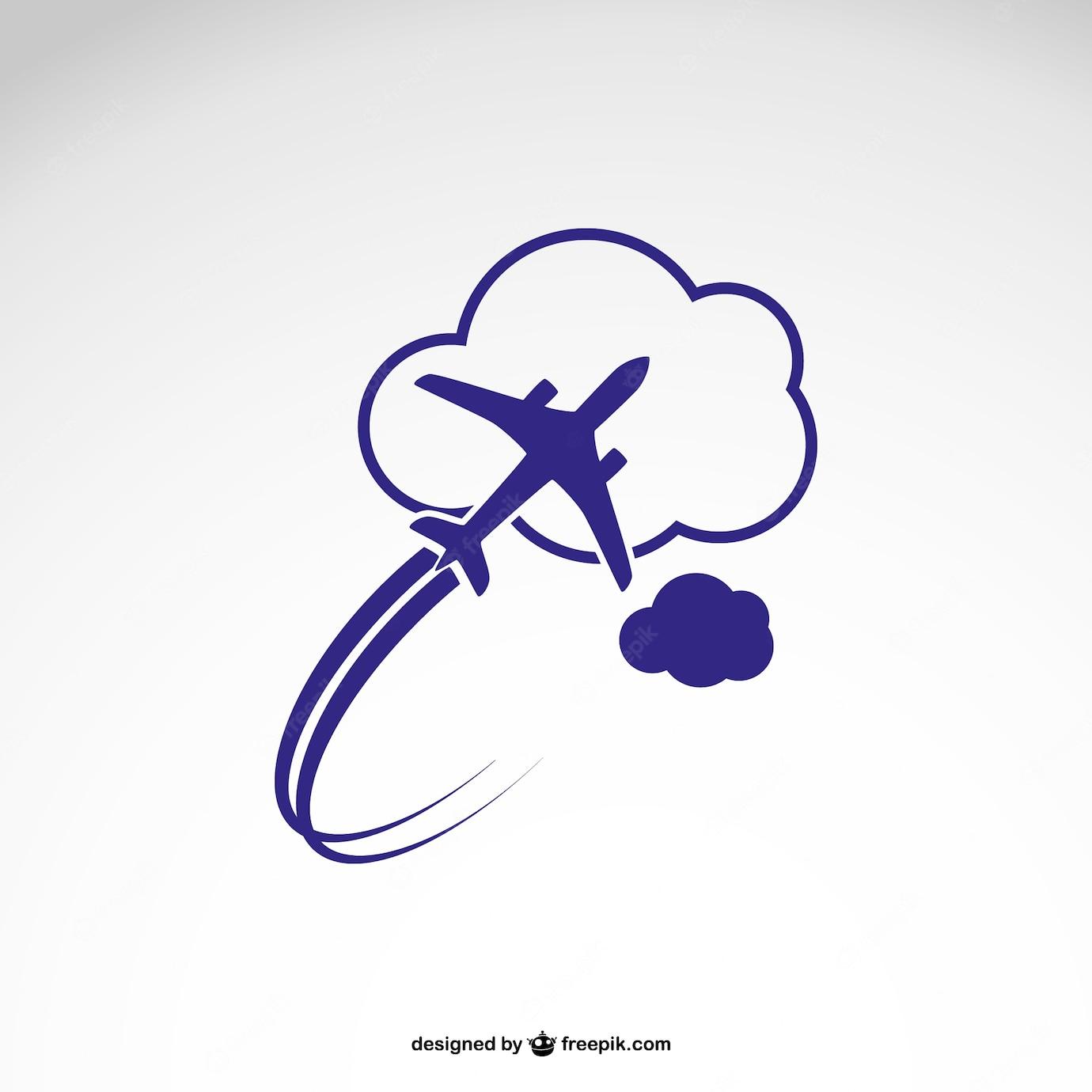 Logo template with airplane