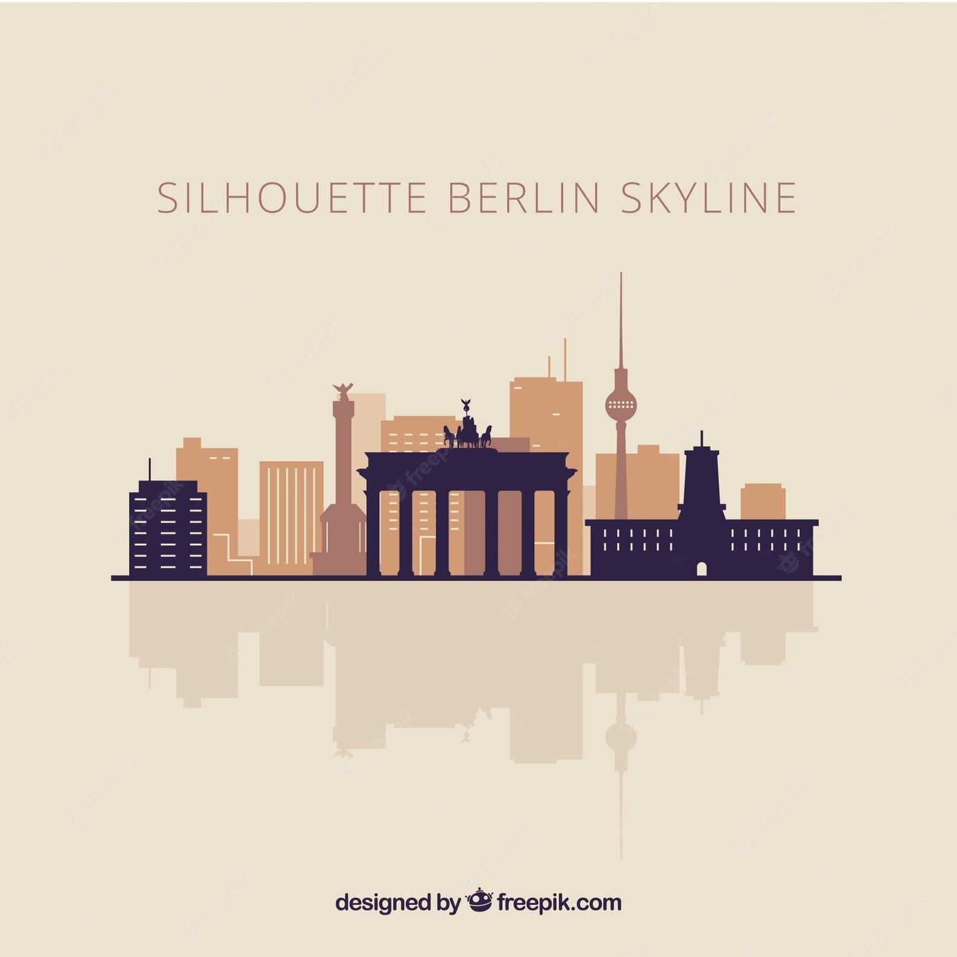 Skyline silhouette of berlin